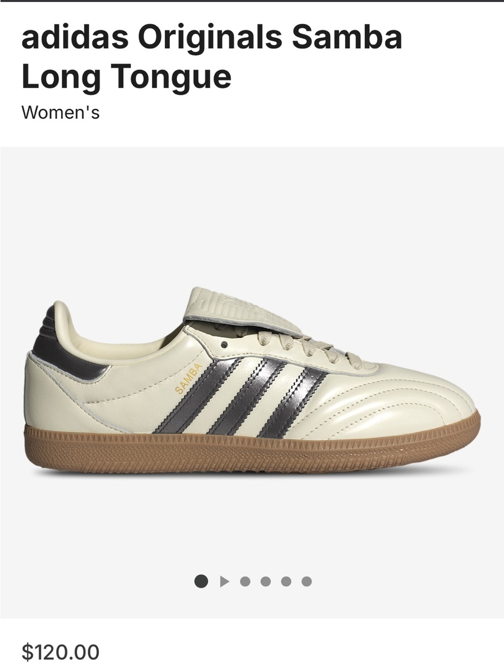 Adidas Samba Sneakers in Off-White, silver accents